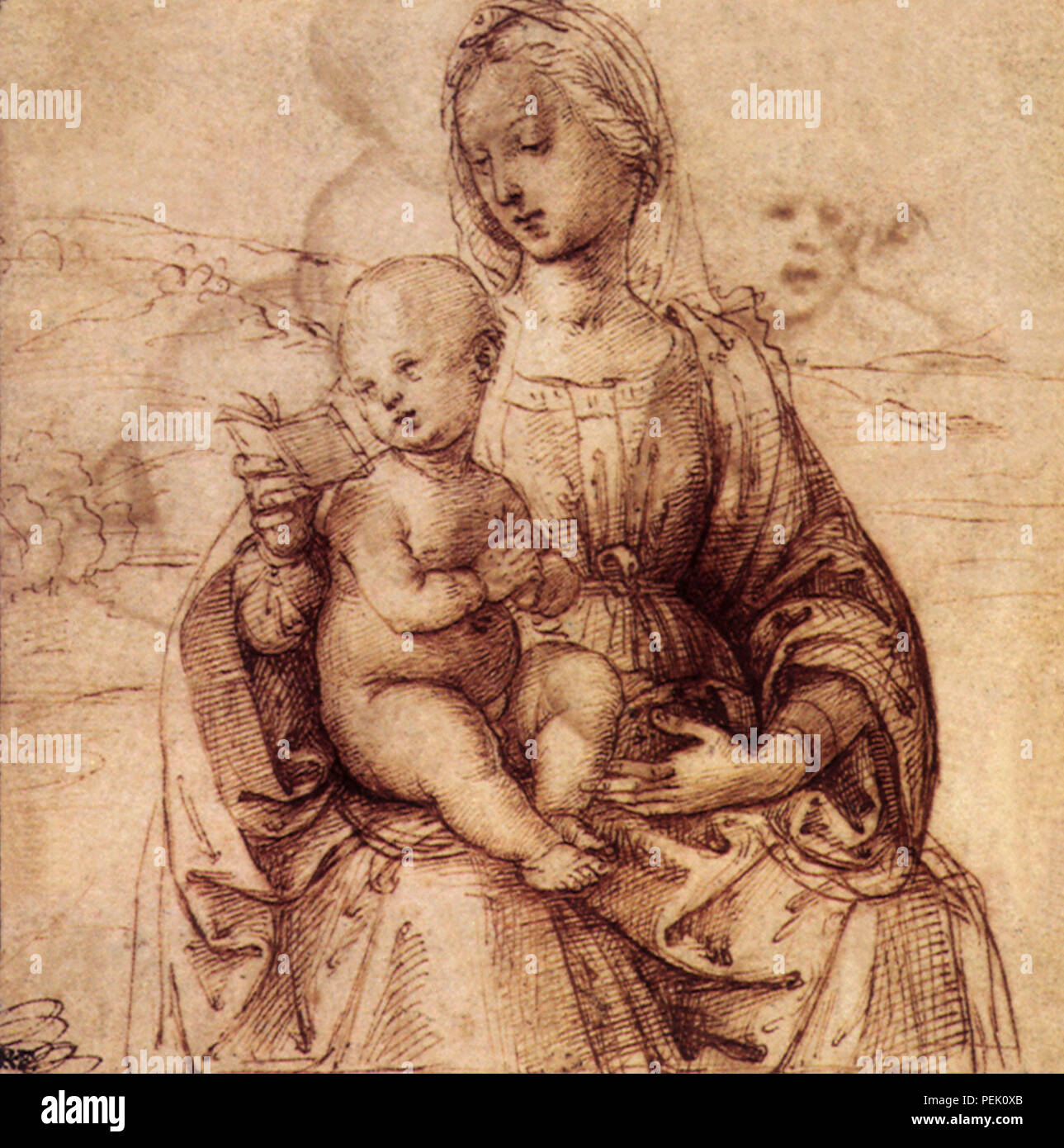 Vierge, la lecture de l'enfant, Raphaël, Raffaello S. Banque D'Images