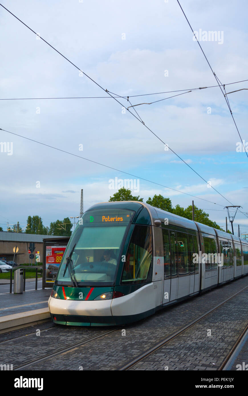 Kehl Bahnhof, arrêt, terminal s'arrête pour les tramways de Strasbourg, Kehl, Allemagne Banque D'Images