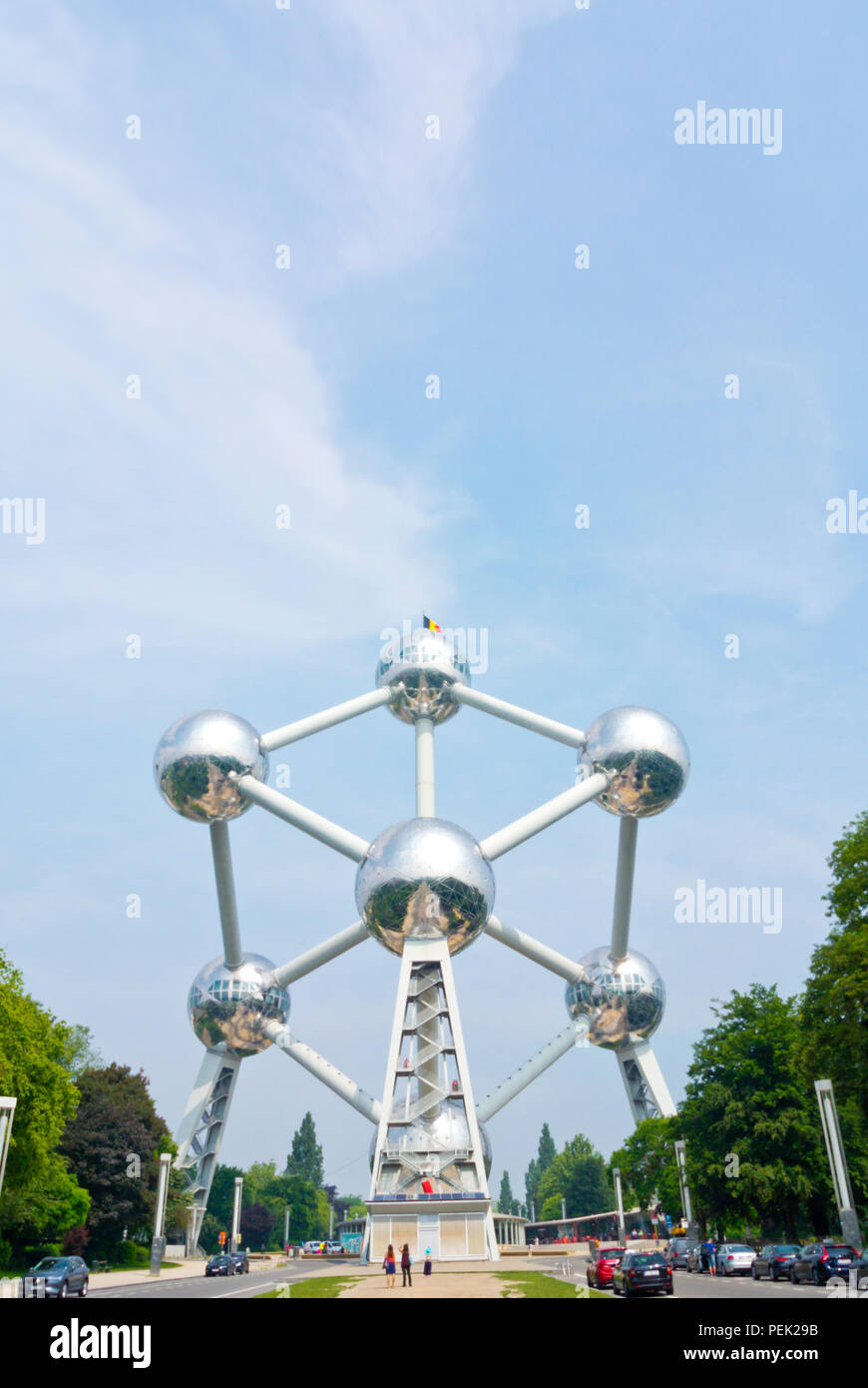 Atomium, parc d'Osseghem rassemblait encore, Laeken, Bruxelles, Belgique Banque D'Images