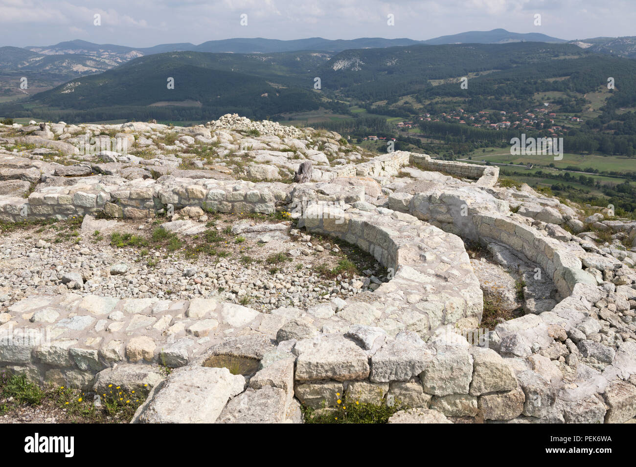 Excavation Perperikon antiques avec des restes de la culture grecque et de thrace en Bulgarie Banque D'Images