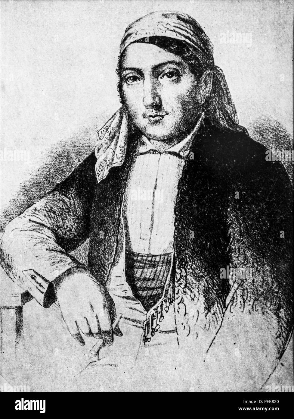 Montes de Málaga, Espagne - Juillet 8th, 2018 : le brigand célèbre Luis Candelas portrait. Imprimer à partir de 1805-1837 anonyme Banque D'Images
