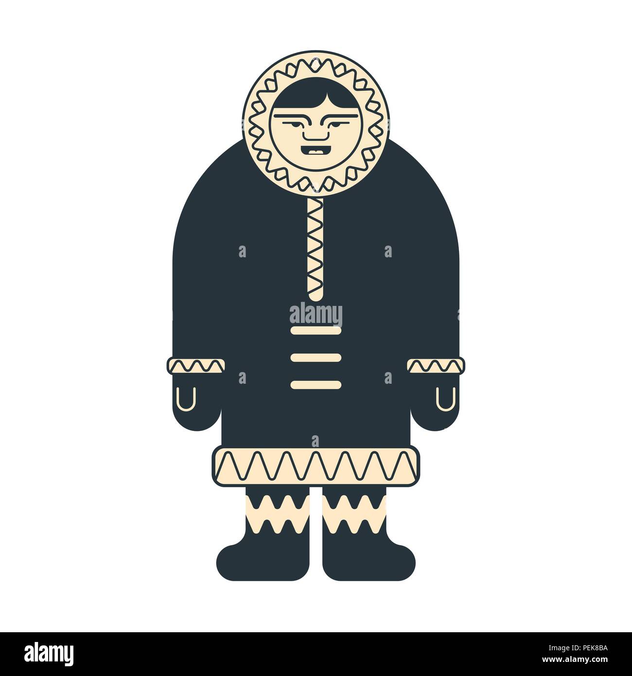 Eskimo inuit de l'Arctique. isolé de l'homme traditionnel. Illustration Vecteur de Chukchi Illustration de Vecteur