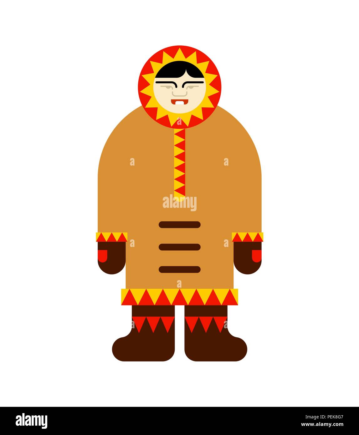 Eskimo inuit de l'Arctique. isolé de l'homme traditionnel. Illustration Vecteur de Chukchi Illustration de Vecteur