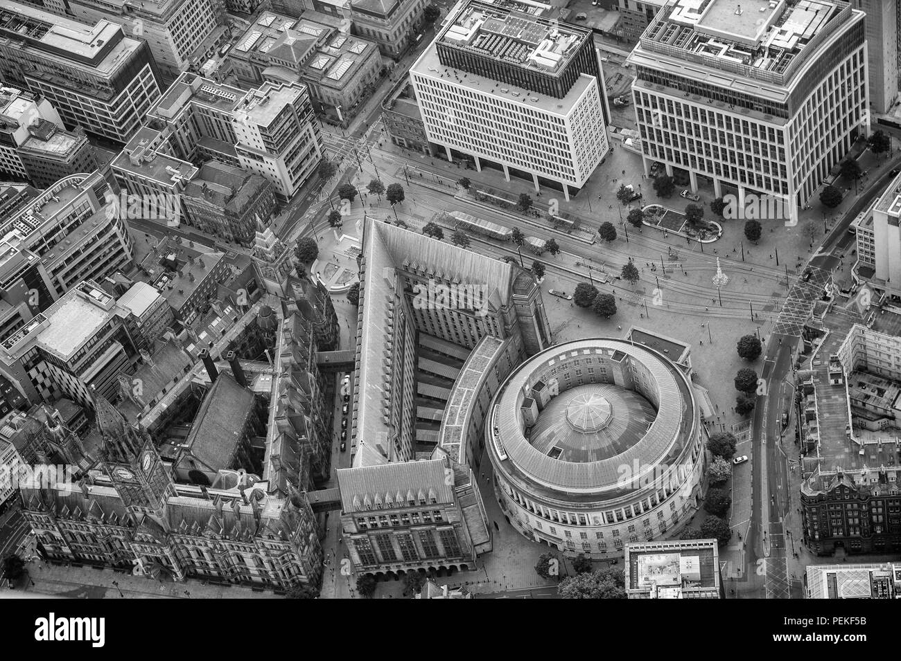 Hôtel de ville de Manchester photo aérienne complexe Banque D'Images