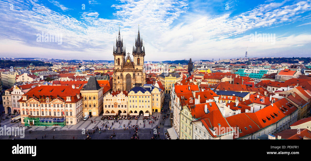 Prague la magnifique ville,vue panoramique,République tchèque. Banque D'Images