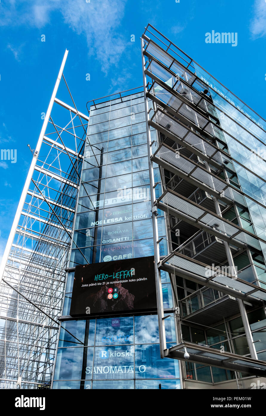 Sanoma Media Corporation siège dans le bâtiment Sanomatalo à Helsinki en Finlande. Banque D'Images