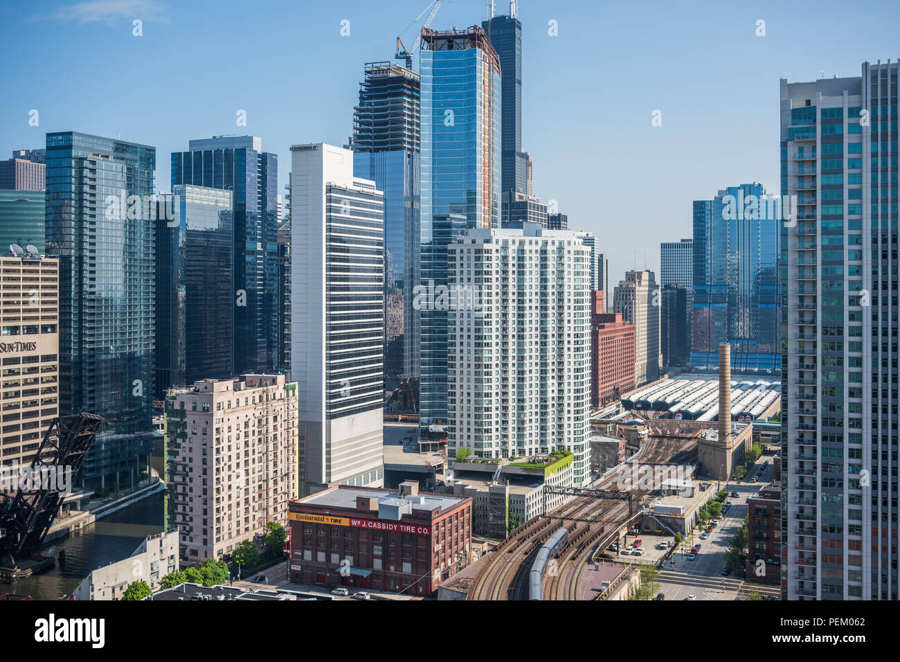 Vue aérienne du centre-ville de Chicago Banque D'Images
