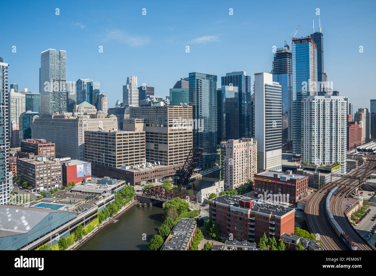 Vue aérienne du centre-ville de Chicago Banque D'Images