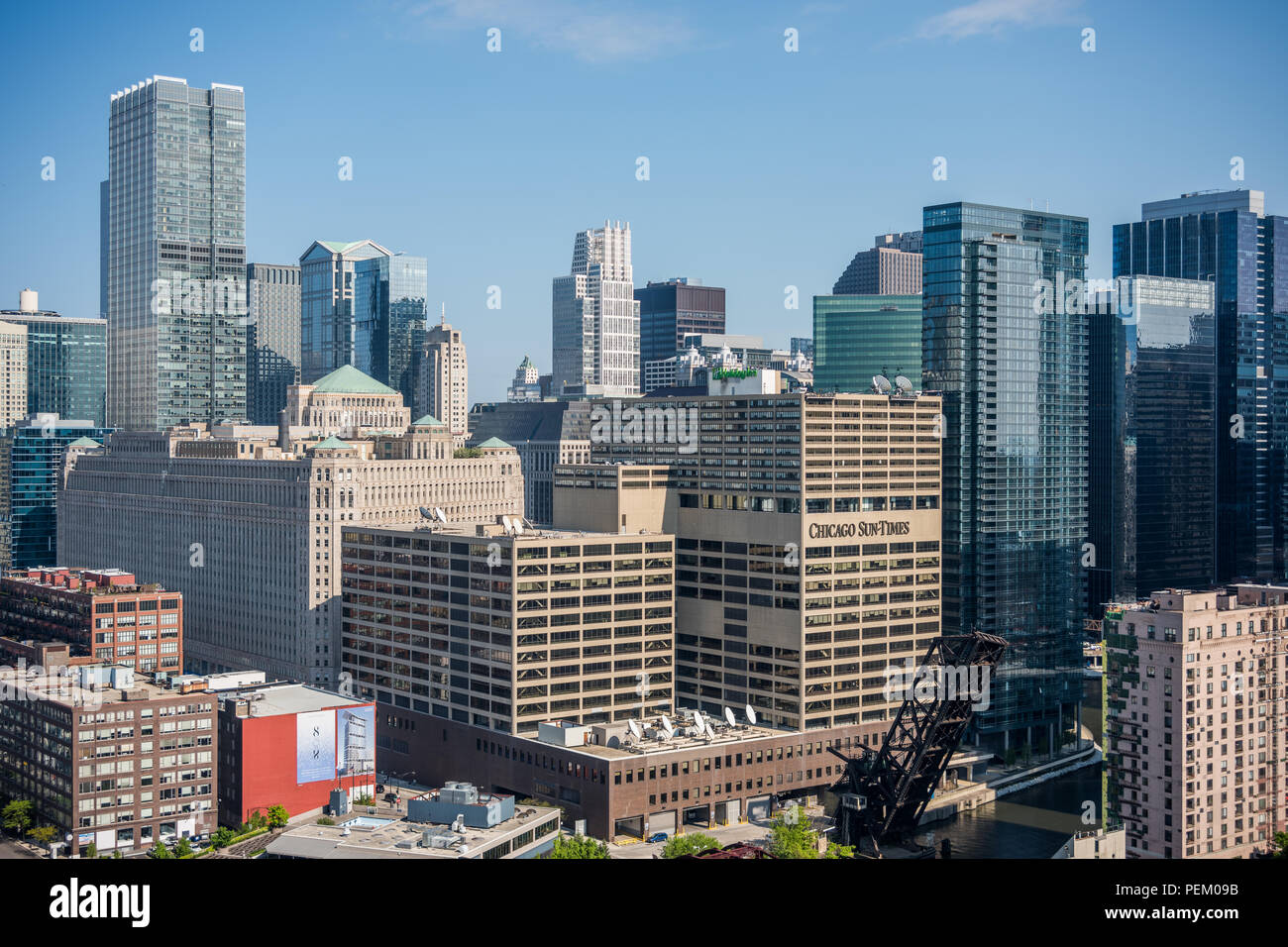 Vue aérienne du centre-ville de Chicago Banque D'Images