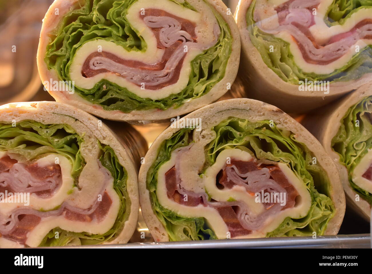 Salade de fromage d'enrubannage sur vente Venise Italie 2018 Banque D'Images