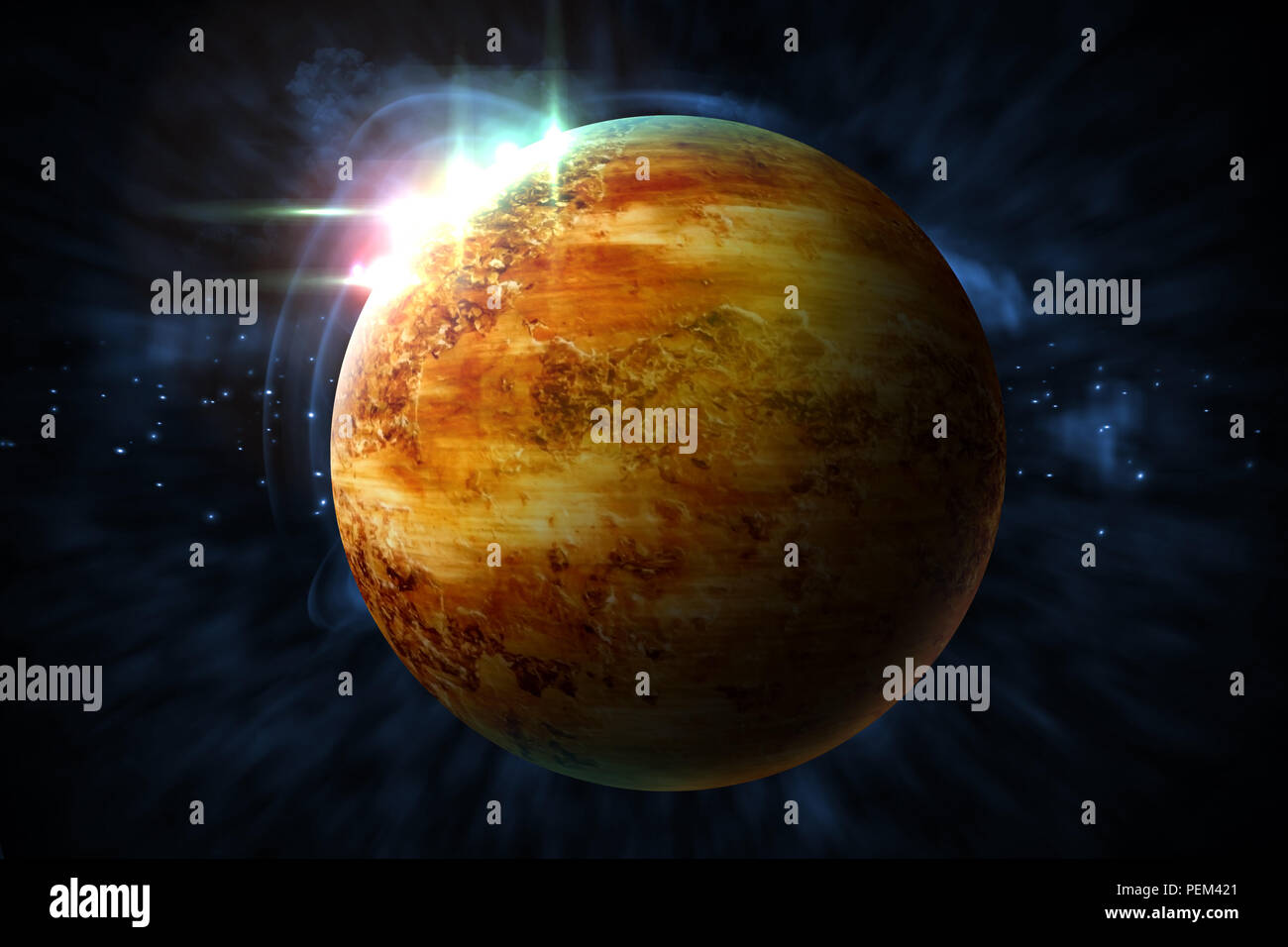 Planète Mars Système Solaire Avec Létoile En 3d