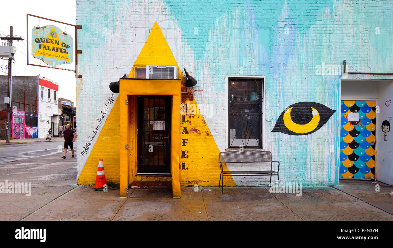 [Boutique] historique reine de Falafel, 2 Wyckoff Avenue, Brooklyn, NY Banque D'Images