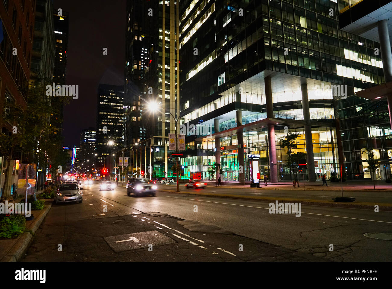 Montréal, Canada, 15 août 2018.René-lévesque la nuit.Credit:Mario Beauregard/Alamy Live News Banque D'Images