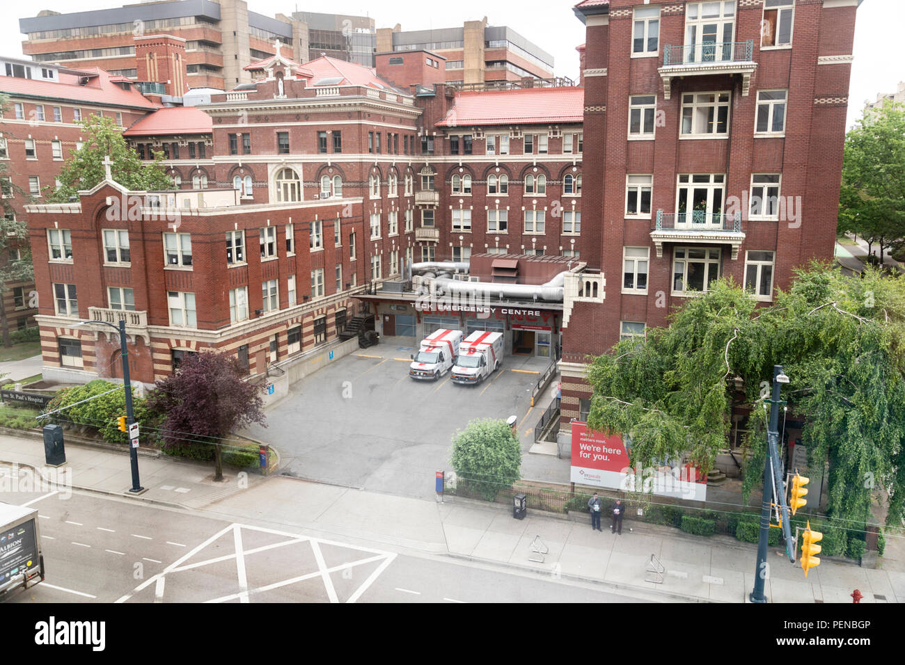 Centre d'urgence de Teck, St Pauls Hospital, Burrard Street, Vancouver, British Columbia, Canada Banque D'Images