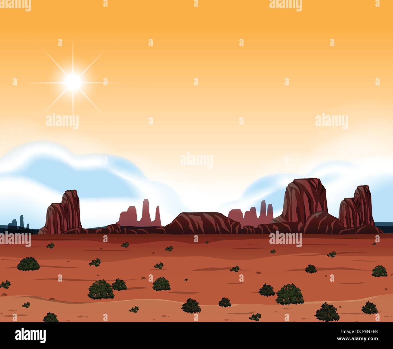 Paysage du désert illustration Illustration de Vecteur