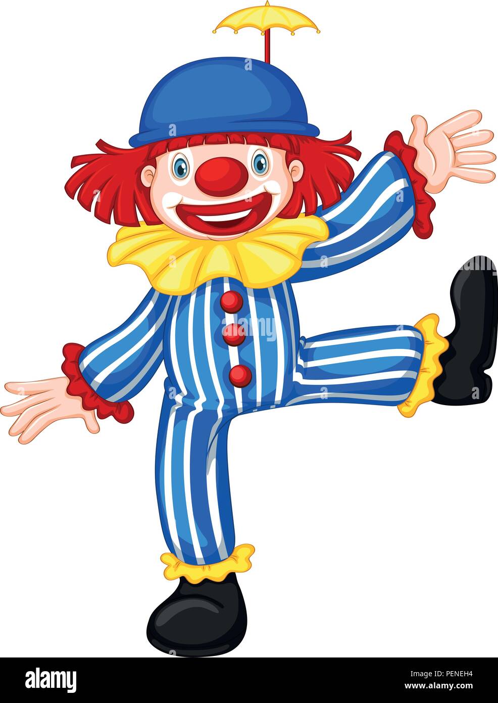 Funny clown de cirque illustration colorée Illustration de Vecteur