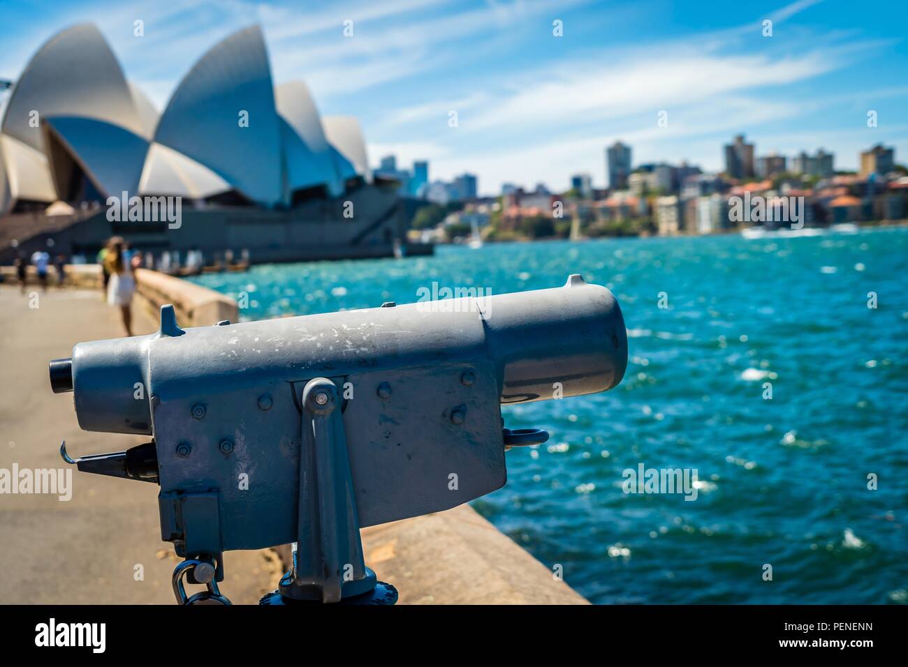 L'opéra de Sydney et les jumelles dans l'été Banque D'Images