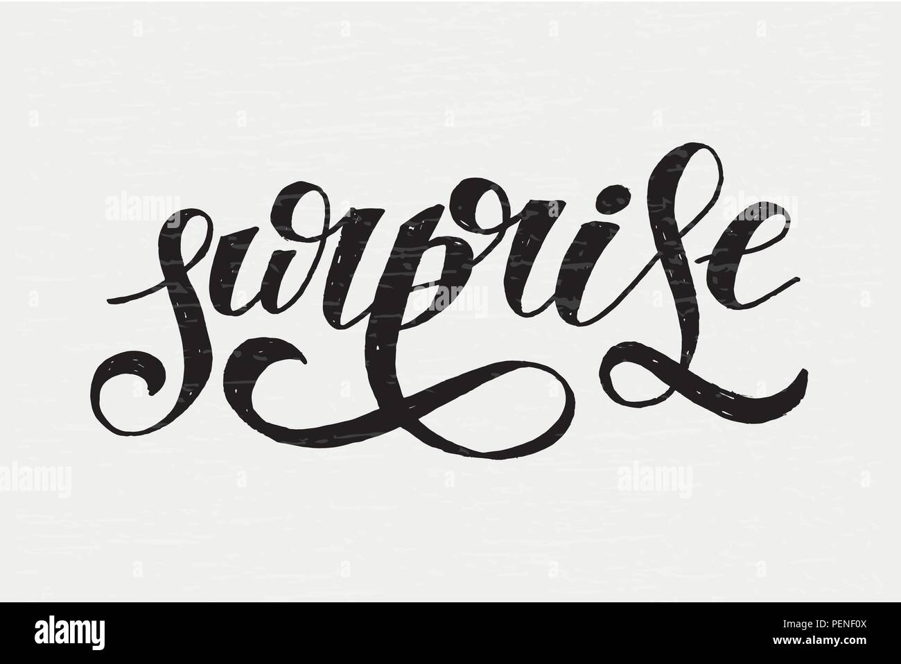 Pinceau Calligraphie lettrage surprise de texte autocollant vectorielles Illustration de Vecteur