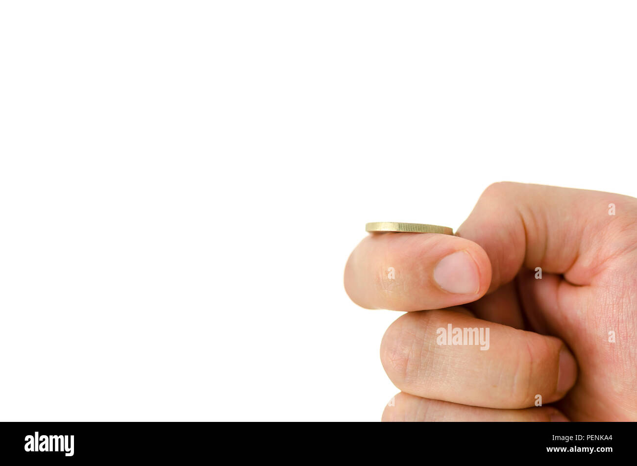 Libre de lancer pièce en euros. L'espace vide prêt pour votre texte ou logo. Banque D'Images