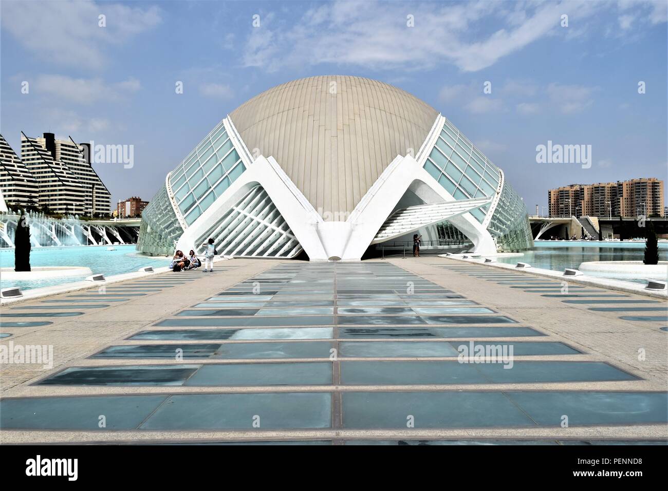 Art et science centre de Valence par l'architecte Santiago Calatrava est un chef-d'art et d'architecture moderne, l'attraction touristique les plus populaires Banque D'Images