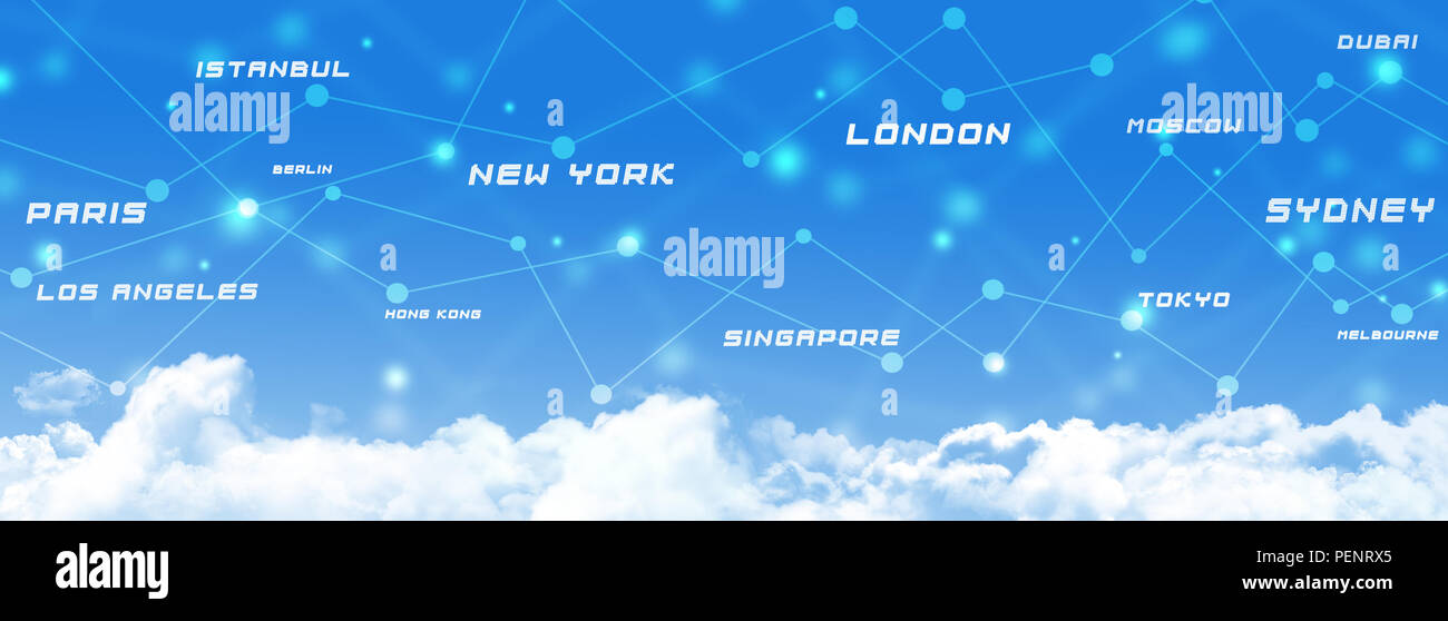 Transports en commun de l'aviation dans le ciel d'affaires banner Banque D'Images