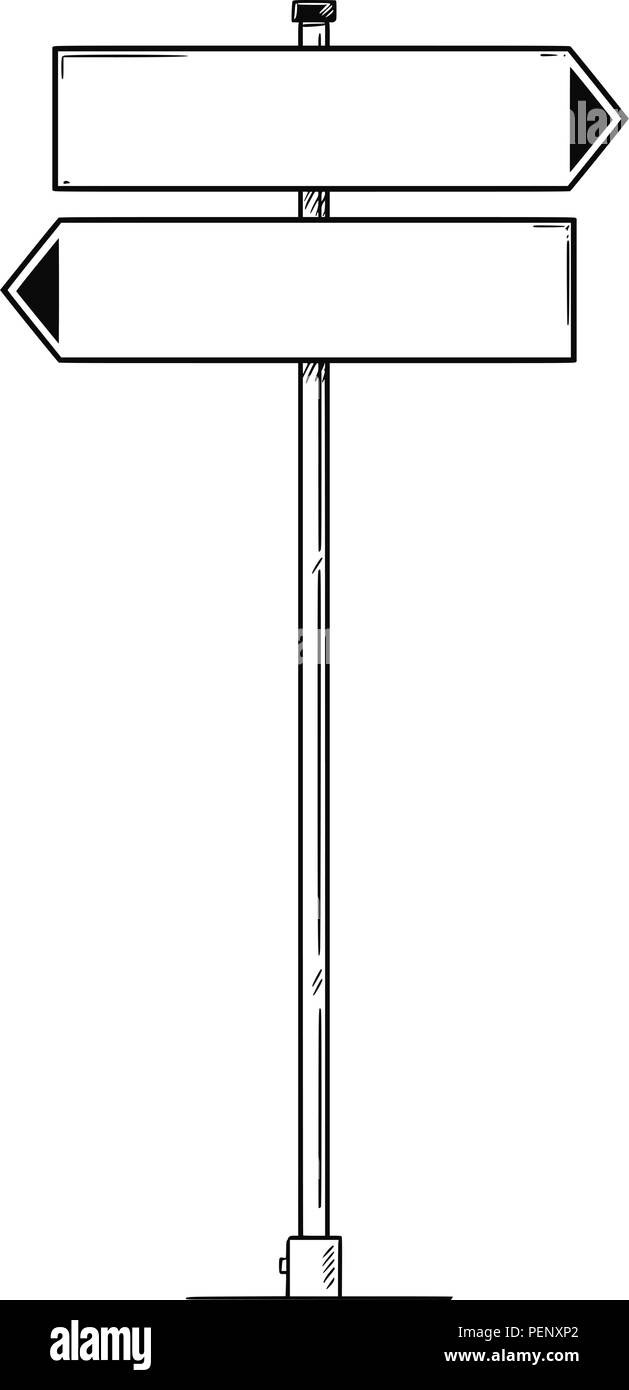 Vector Cartoon Dessin de vide ou blanc à gauche et flèche dirigée vers la droite Sign Illustration de Vecteur