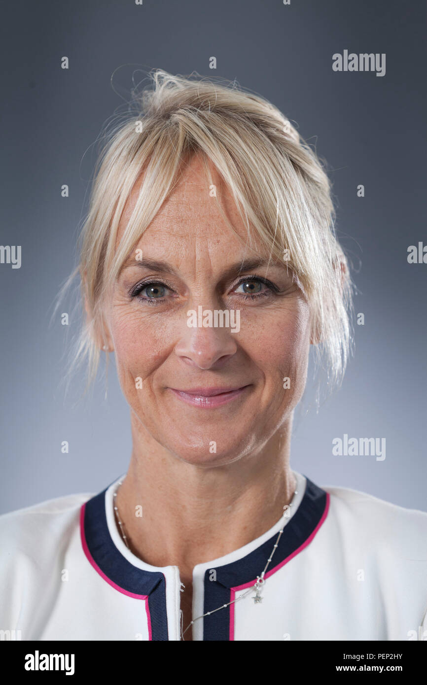 Edinburgh, Royaume-Uni. 16 août, 2018. Louise Minchin, journaliste et présentateur de nouvelles offres qui travaille actuellement au sein de la BBC. Photographié à l'Edinburgh International Book Festival. Edimbourg, Ecosse. Photo par Gary Doak / Alamy Live News Banque D'Images