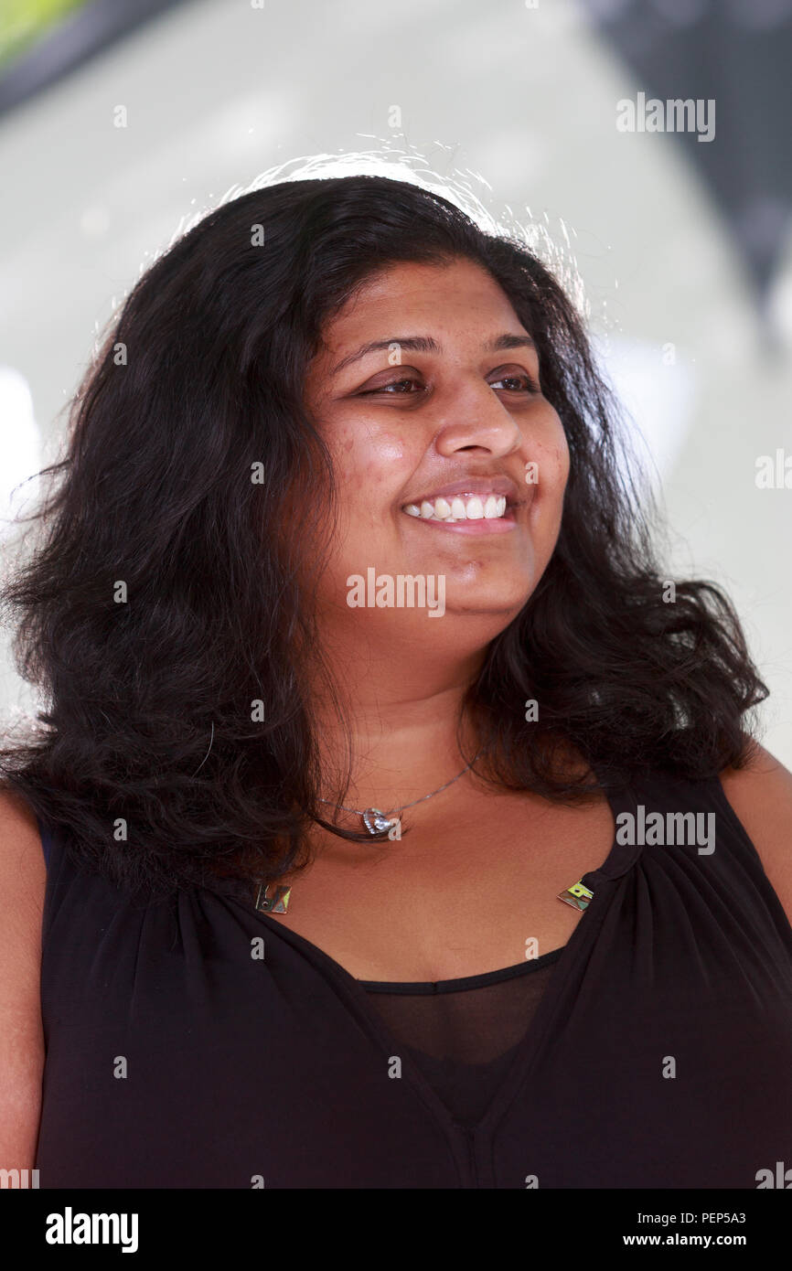 Edimbourg, Ecosse. UK. 16 août 2018. Edinburgh International Book Festival. Sur la photo : Chitra Nagarajan. Pako Mera/Alamy Live News. Banque D'Images