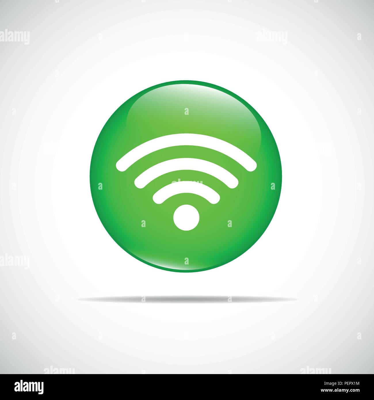 Symbole d'une connexion Wi-Fi gratuite bouton vert illustration vecteur EPS10 Illustration de Vecteur