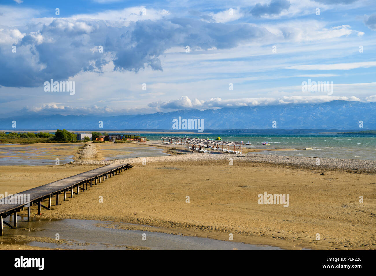 Célèbre plage de Queens en Nin près de Zadar, Croatie Banque D'Images