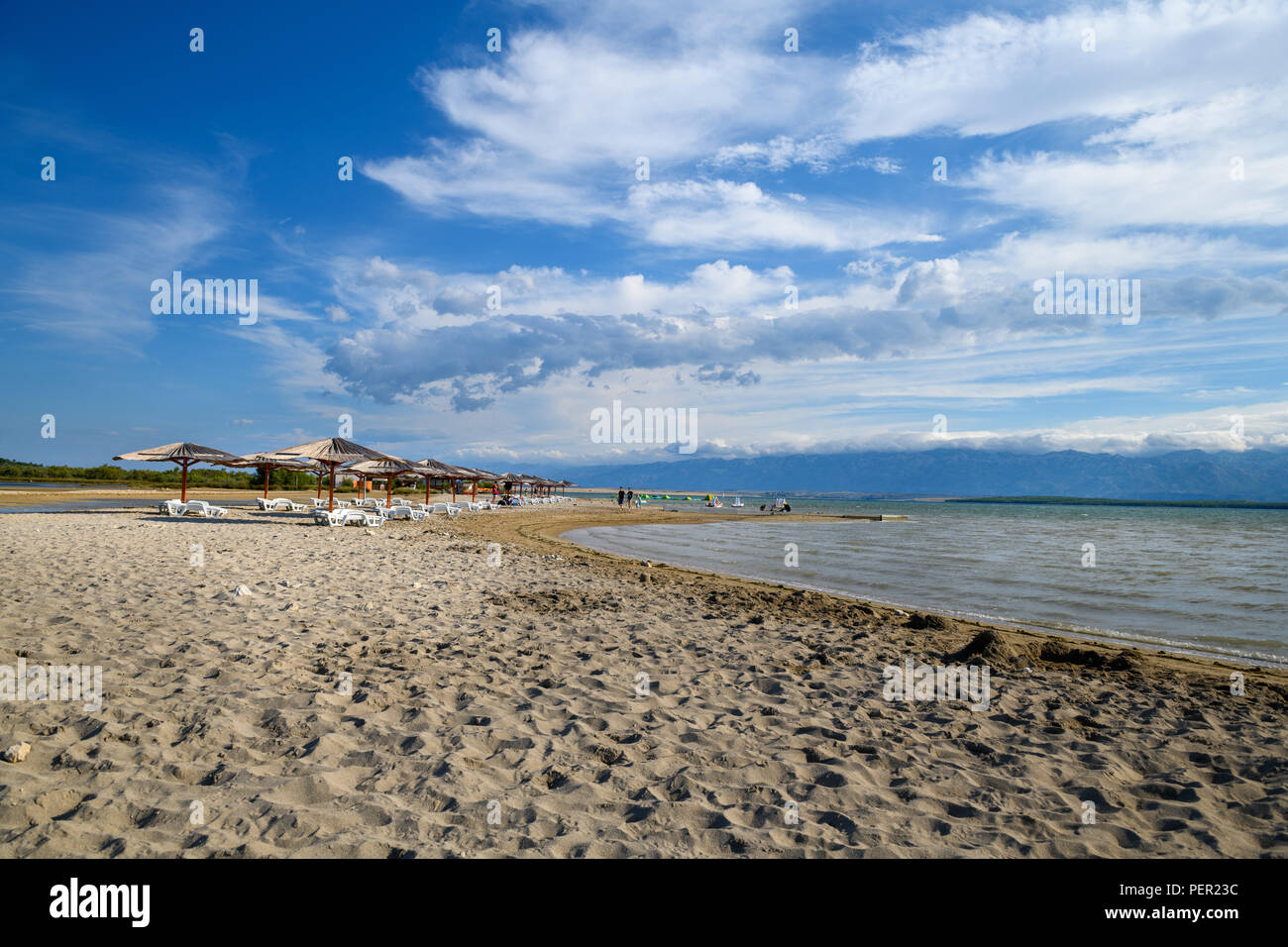 Célèbre plage de Queens en Nin près de Zadar, Croatie Banque D'Images