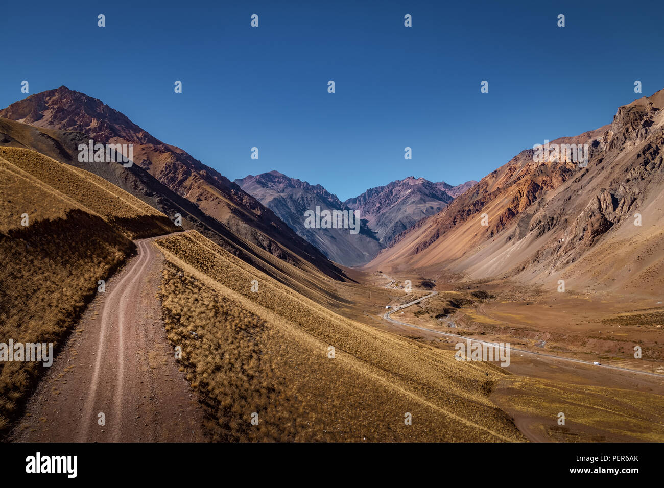 Montagnes près de Los Penitentes en été à Cordillera de los Andes - La Province de Mendoza, Argentine Banque D'Images