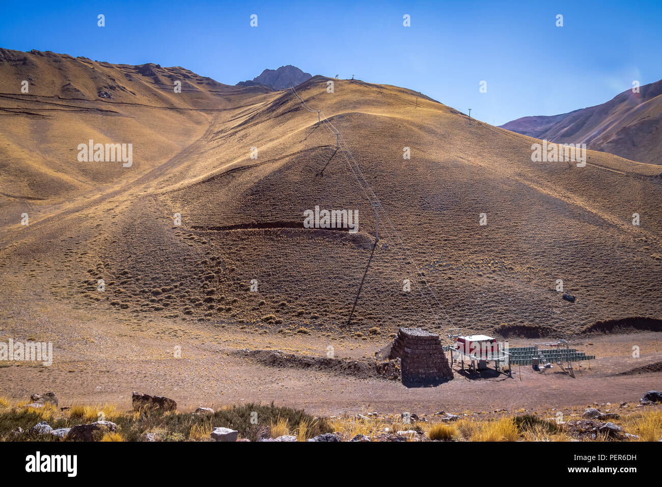 Los Penitentes Station de ski en été at Cordillera de los Andes - La Province de Mendoza, Argentine Banque D'Images
