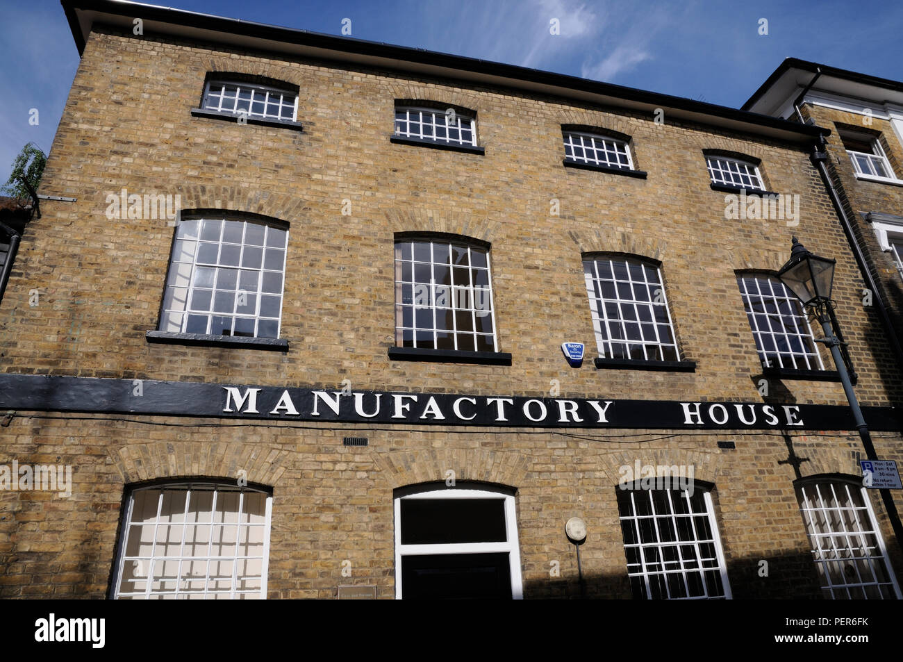 Maison manufacture, Bell Lane, Hertford, Hertfordshire, dates de début du 19ème siècle Banque D'Images