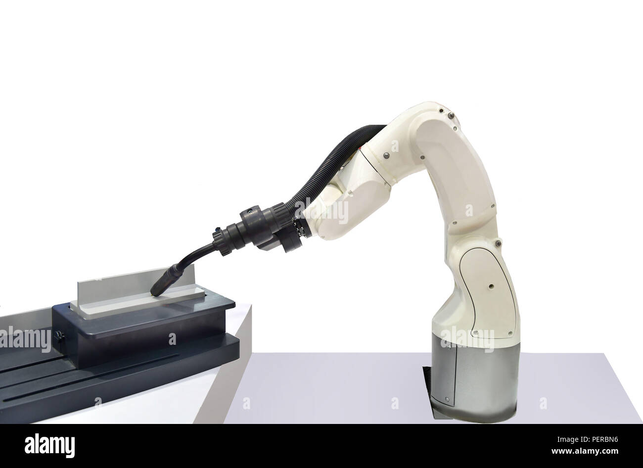 Puissance de soudage de haute qualité robots petite partie sur fond blanc Banque D'Images
