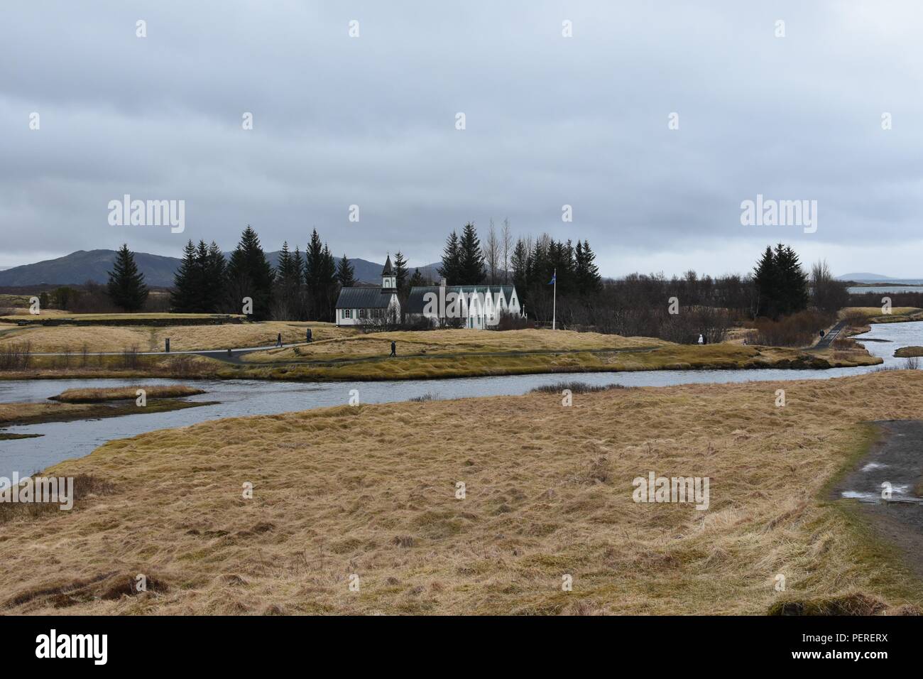 Les racines de la nation islandaise le site du premier Parlement national dans le Parc National de Thingvellir Banque D'Images