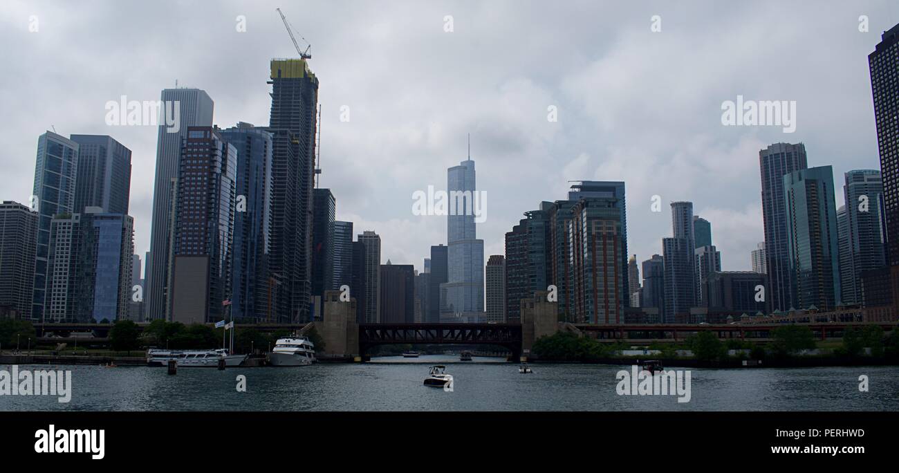 Chicago City Skyline Banque D'Images