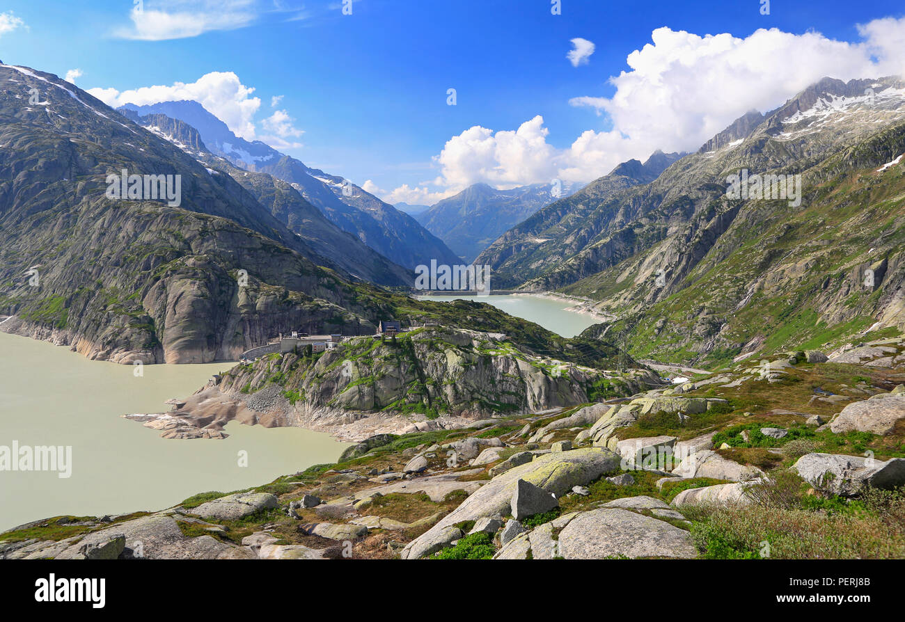 Le col du Grimsel, Alpes, Suisse Banque D'Images