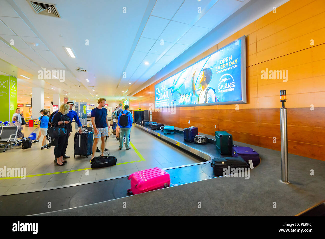 Carrousel à bagages à l'aéroport de Cairns, terminal des arrivées, l'extrême nord du Queensland, Australie, Queensland, FNQ Banque D'Images