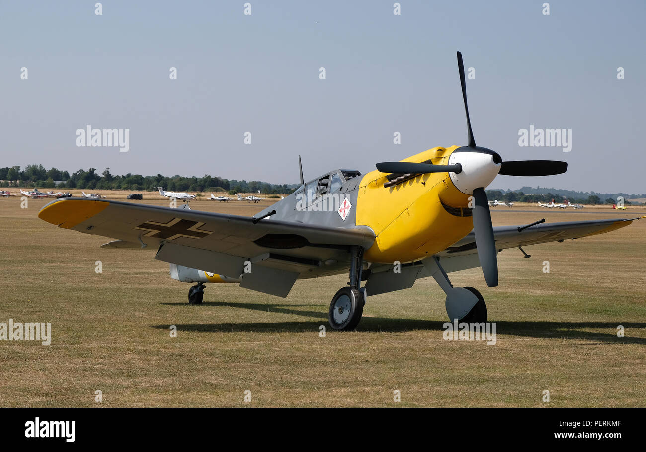 L'Hispano Aviación HA-1109 et HA-1112 construit sous licence sont des versions du Messerschmitt Bf 109G-2 développé en Espagne pendant et après la Seconde Guerre mondiale. Banque D'Images