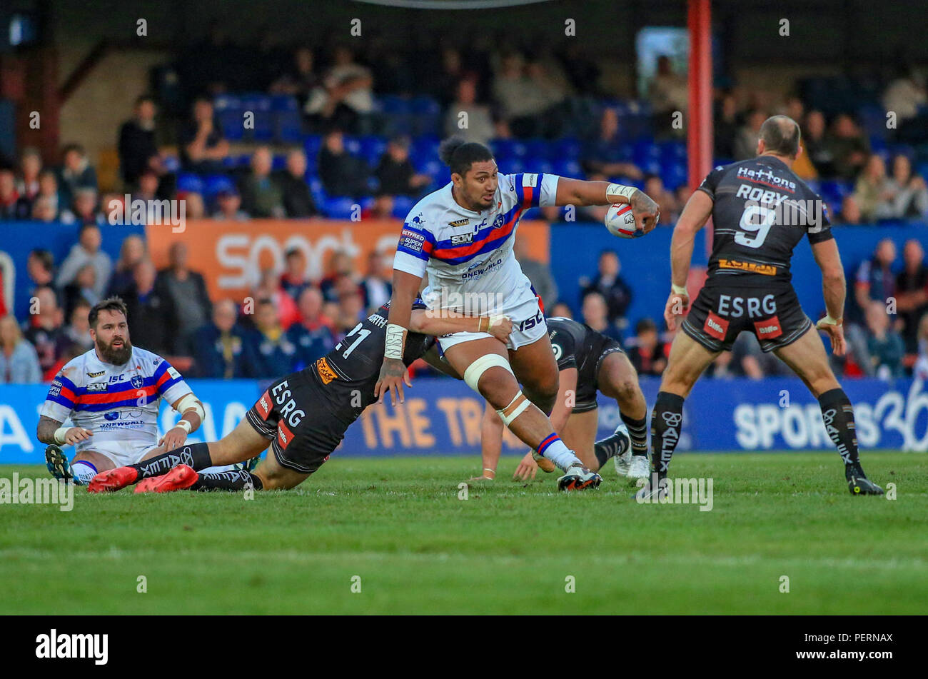 16 août 2018, Mobile Rocket Stadium, Wakefield, Angleterre ; Betfred Super League Super8 ,Wakefield Trinity v St Helens  ; Pauli Pauli de Wakefield Tr Banque D'Images