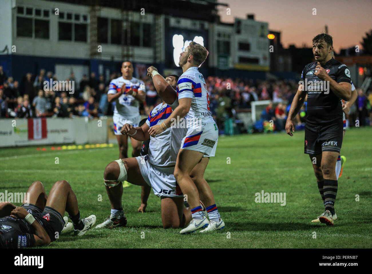 16 août 2018, Mobile Rocket Stadium, Wakefield, Angleterre ; Betfred Super League Super8 ,Wakefield Trinity v St Helens ; Pauli Pauli de Wakefield T Banque D'Images