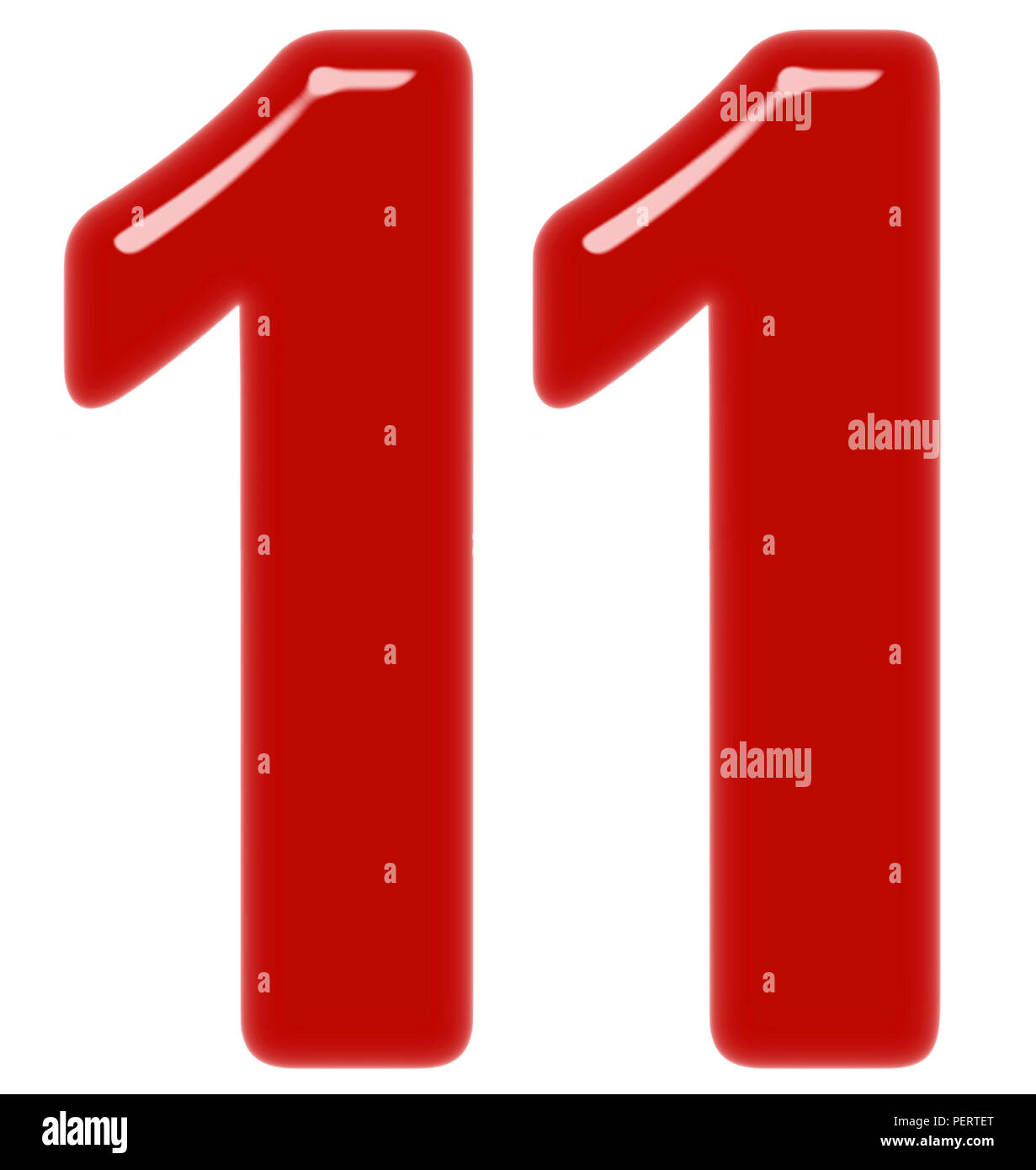 11 11 Chiffre Isole Sur Fond Blanc 3d Render Photo Stock Alamy