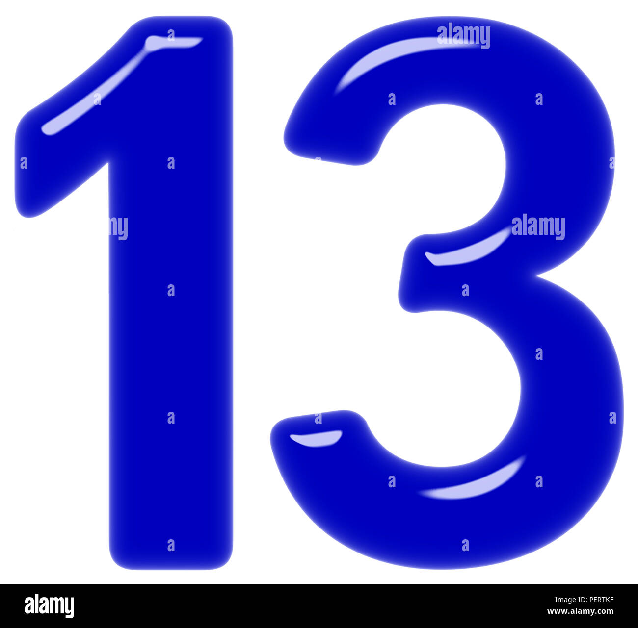 Numeral 13 Thirteen Isolated On Banque D Image Et Photos Alamy