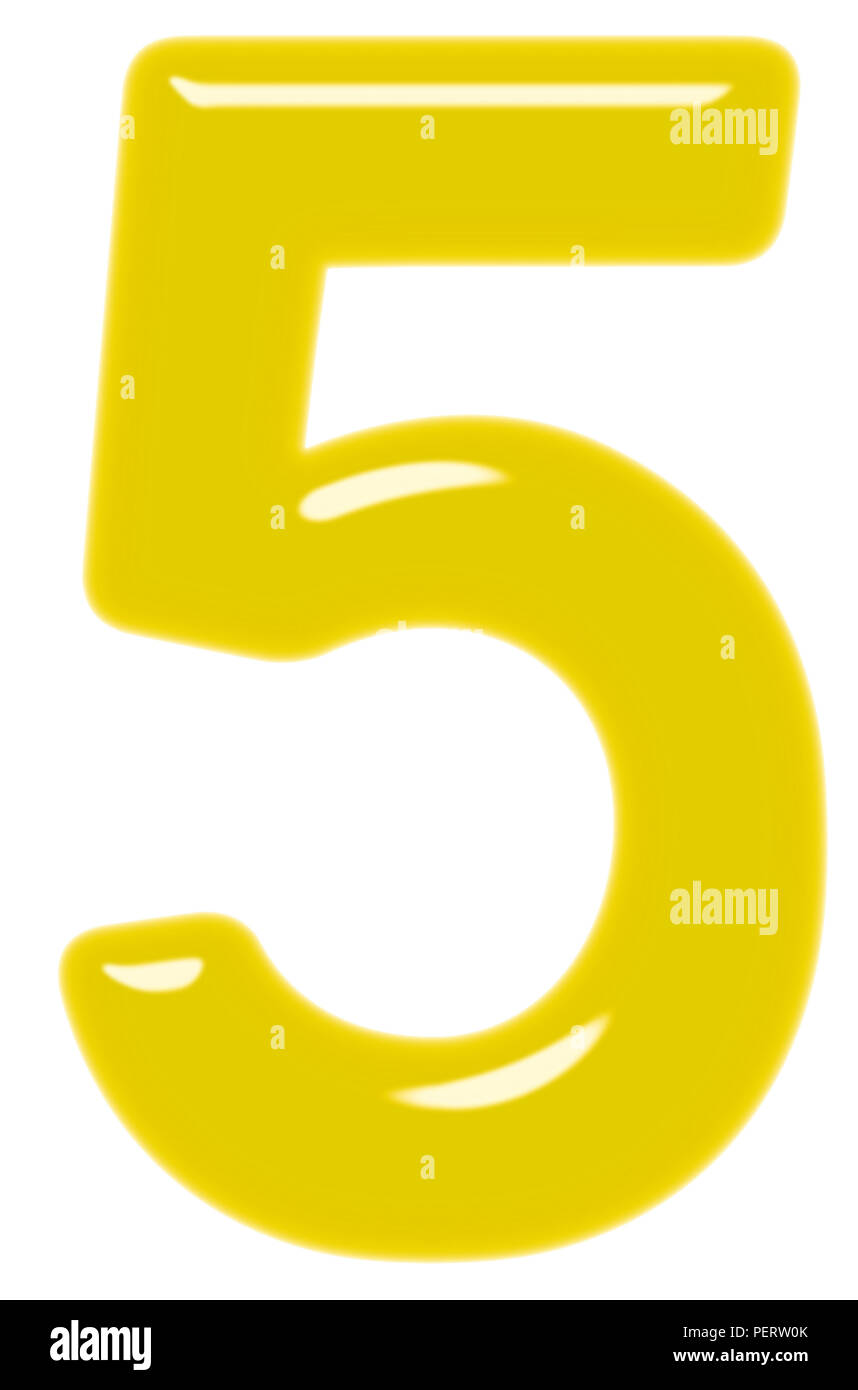 Chiffre 5 5 Isole Sur Fond Blanc 3d Render Photo Stock Alamy