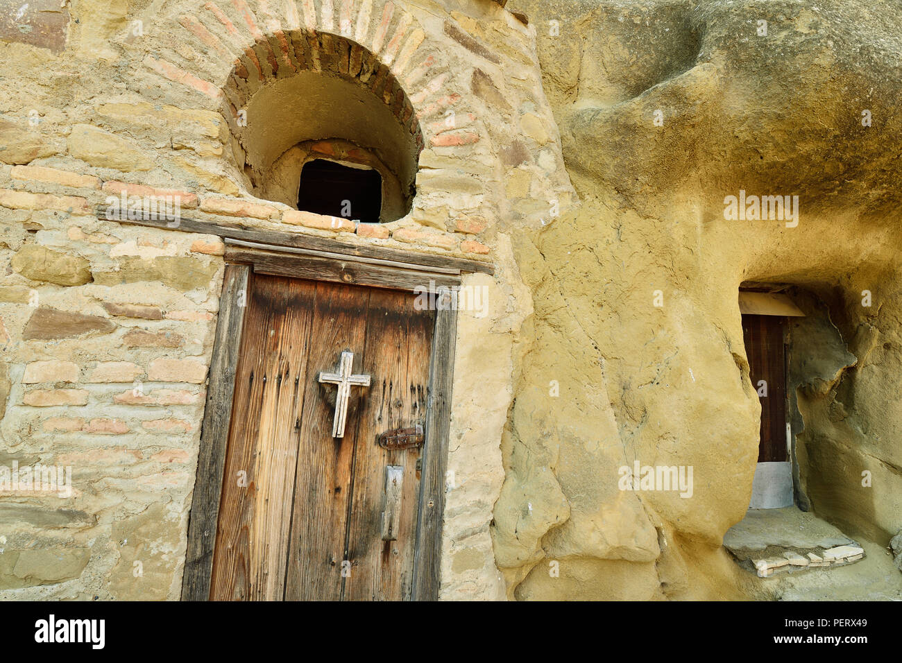 La Géorgie, Davit Gareja (ou Gareji) ancien monastère complexe, l'un des plus remarquables sites historiques de la Géorgie. Situé sur la frontière avec l'Azerba Banque D'Images