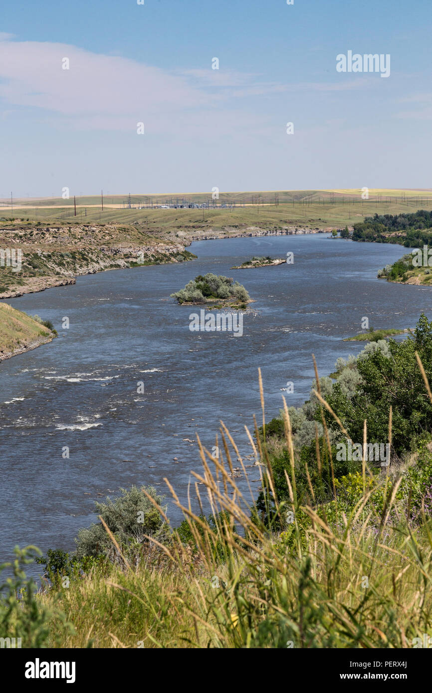La rivière Missouri à Great Falls, Montana, USA Banque D'Images
