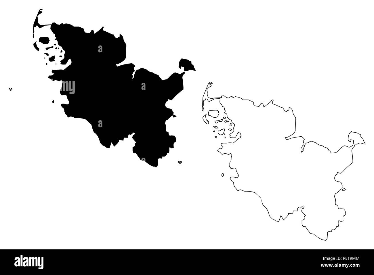 Schleswig-Holstein (République fédérale d'Allemagne, l'état de l'Allemagne, Sleswick-Holsatia) map vector illustration gribouillage, croquis du Schleswig-Holstein Illustration de Vecteur