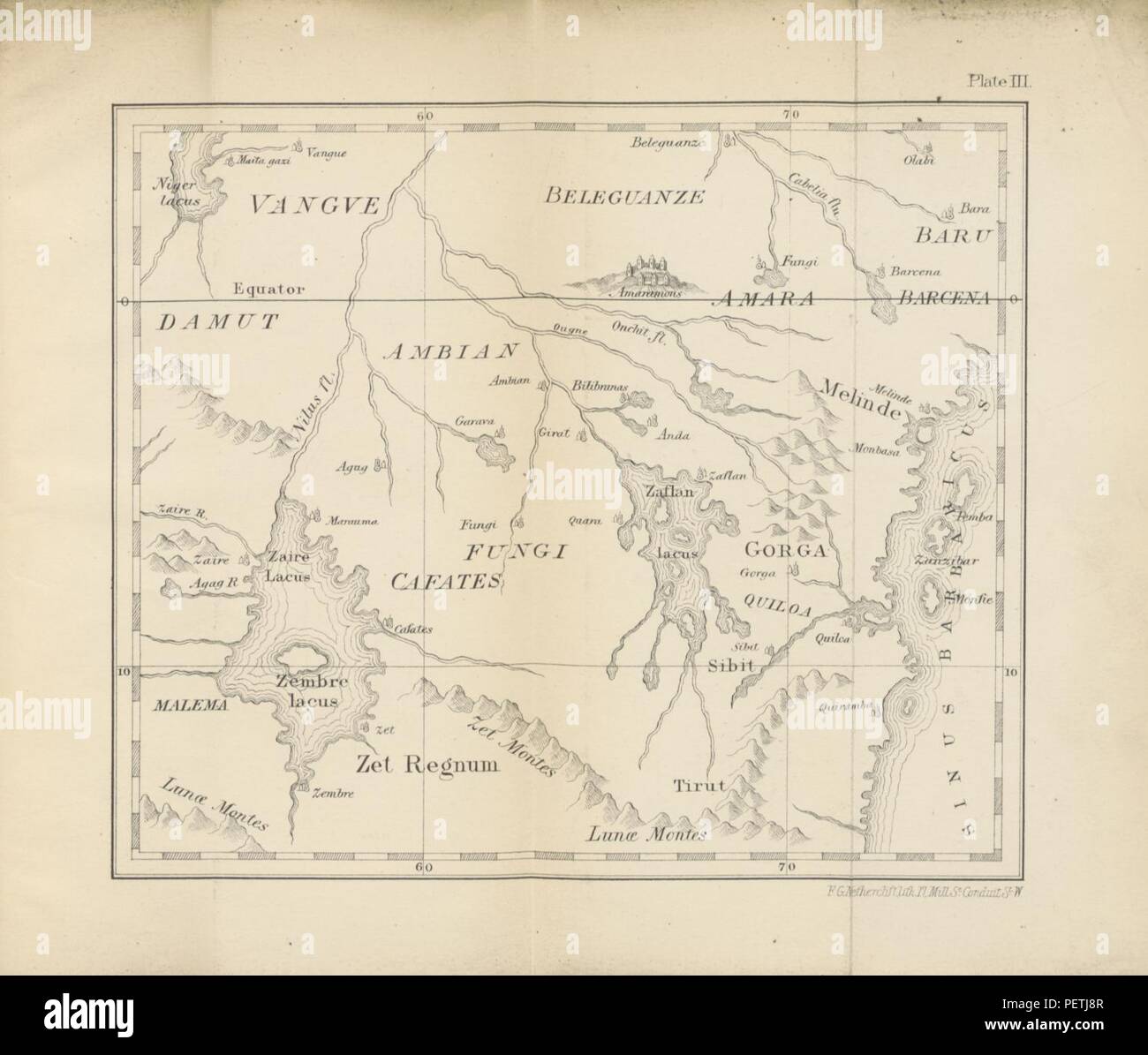 Image réalisée à partir d'archive historique page 53 de "Sur certaines cartes anciennes de l'Afrique, dans laquelle la Guinée lacs sont prévues près de leurs vraies positions ... À partir des transactions de la Société royale de littérature' Banque D'Images