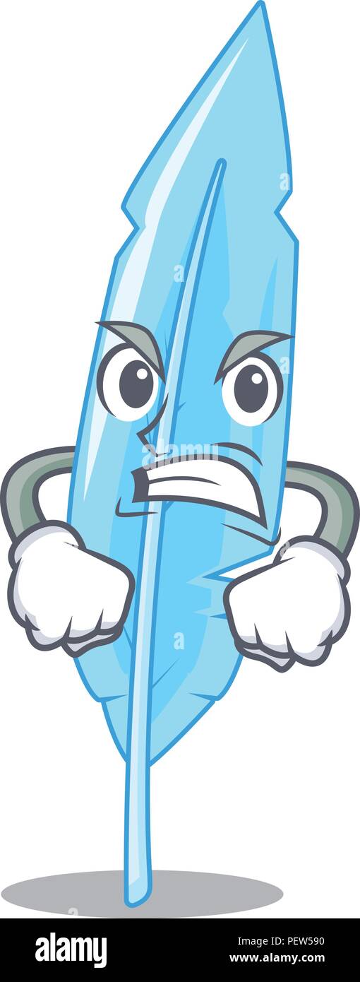 Plume à la main en colère mascot Illustration de Vecteur
